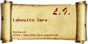 Lebovits Imre névjegykártya