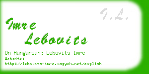 imre lebovits business card